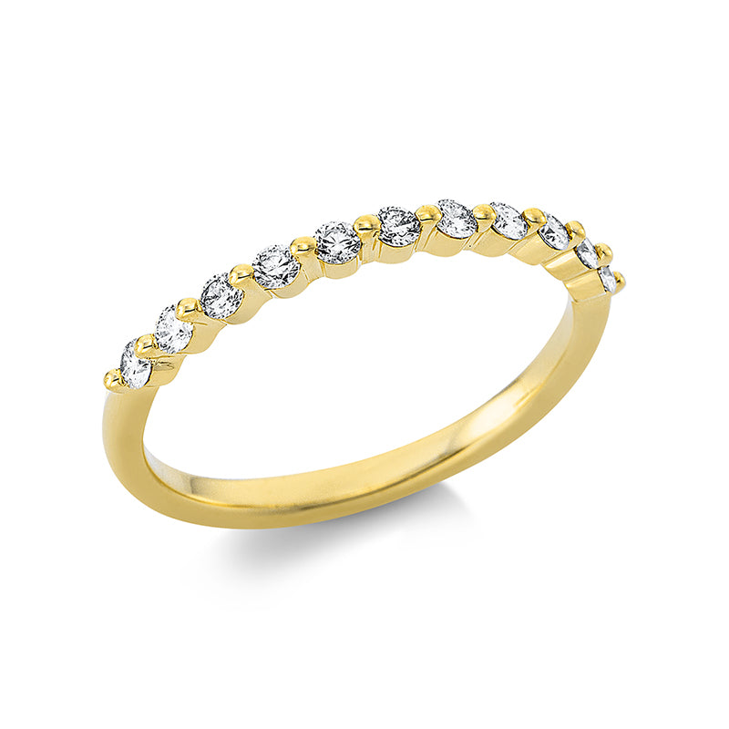 Ring 18 kt GG. 11 Brillanten 0.26 ct. TW-si. B:1.8 mm. Weite:53