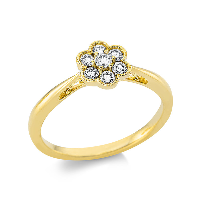 Ring 18 kt GG, 7 Brill. 0,22 ct, TW-si