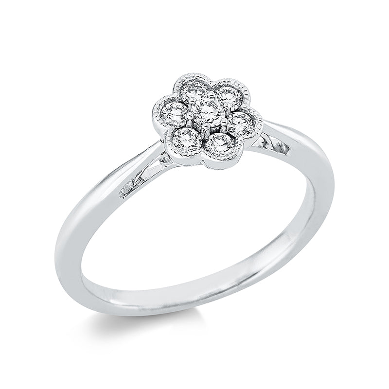 Ring 18 kt WG, 7 Brill. 0,22 ct, TW-si