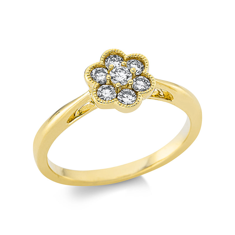 Ring 18 kt GG, 7 Brill. 0,31 ct, TW-si