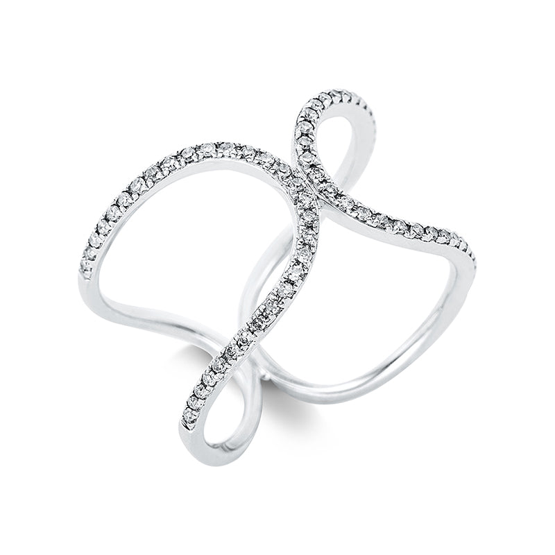 Ring 14 kt WG. 62 Diamanten 0.31 ct. TW-si. Weite:54