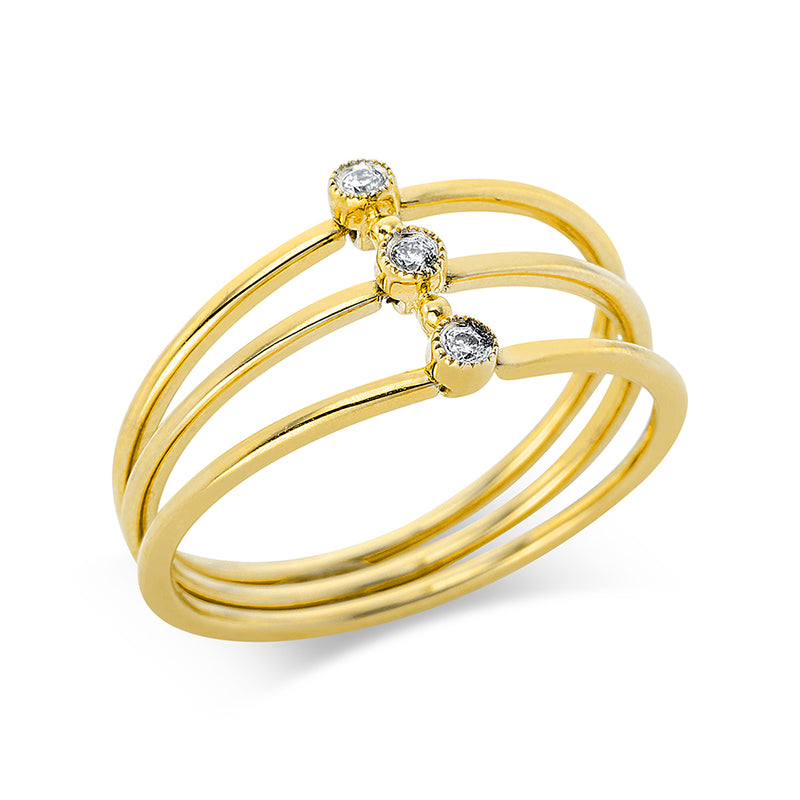 Ring 18 kt GG+WG. 20 Brillanten 0.04 ct. TW-si. Weite:53