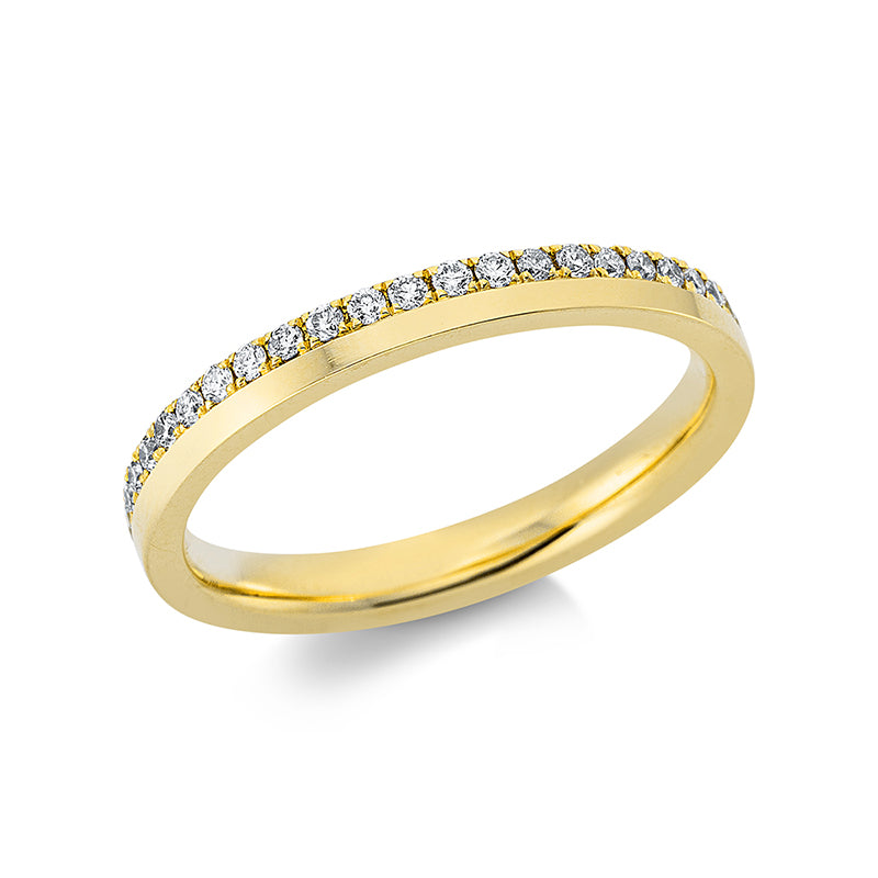 Ring 18 kt GG. 45 Brillanten 0.36 ct. TW-si. B:2.4 mm. Weite:53