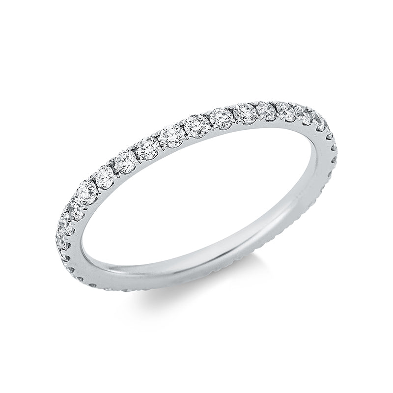 Ring 18 kt WG. 35 Brillanten 0.65 ct. TW-si. Weite:53