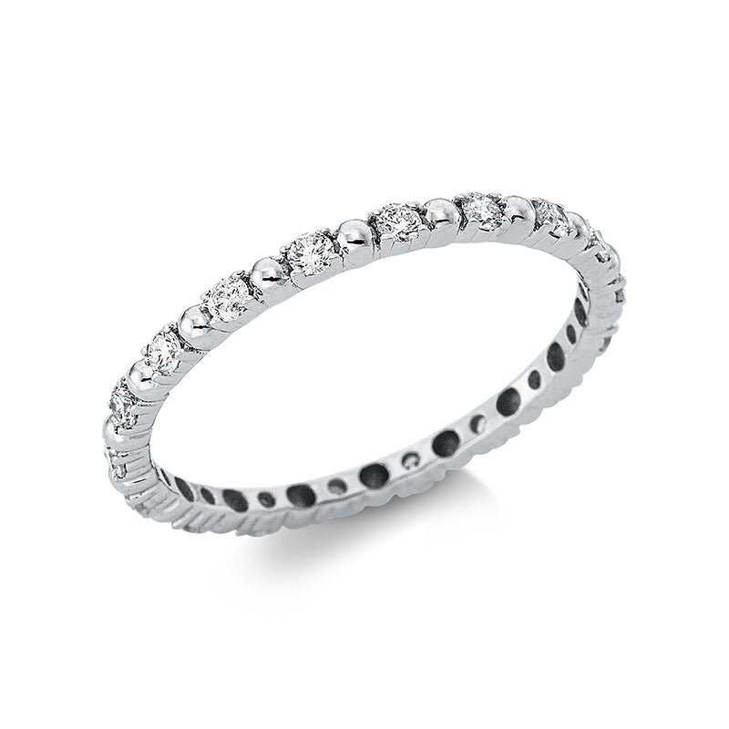 Ring 18 kt WG. 18 Brillanten 0.34 ct. TW-si. B:1.6 mm. Weite:53