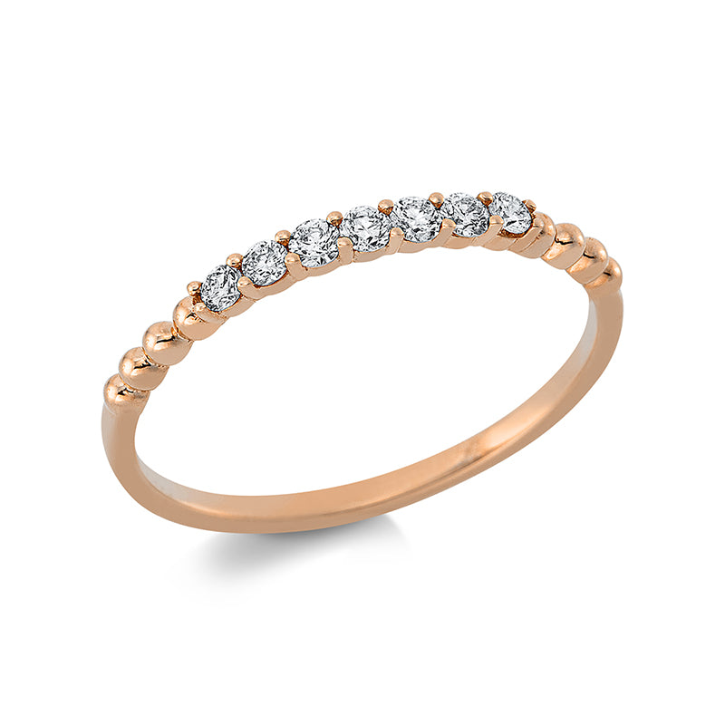 Ring 18 kt RG. 7 Brillanten 0.17 ct. TW-si. B:1.7 mm. Weite:53