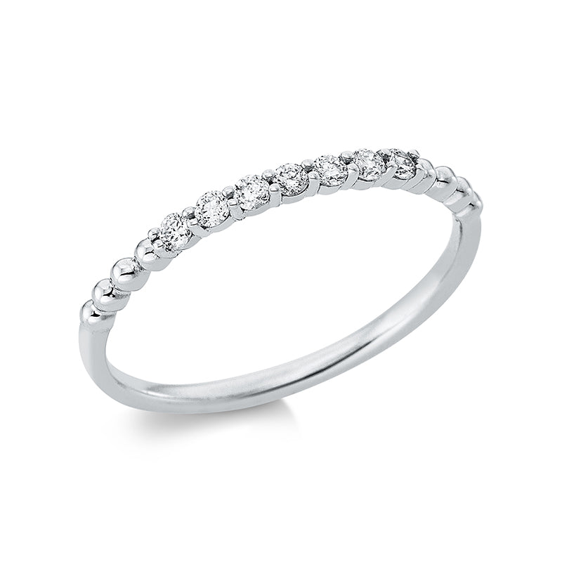 Ring 18 kt WG. 7 Brillanten 0.13 ct. TW-si. B:1.7 mm. Weite:53