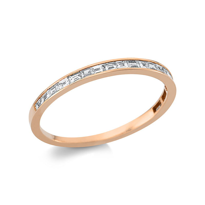 Ring 18 kt RG. 20 Baguette 0.24 ct. TW-si. B:1.8 mm. Weite:53