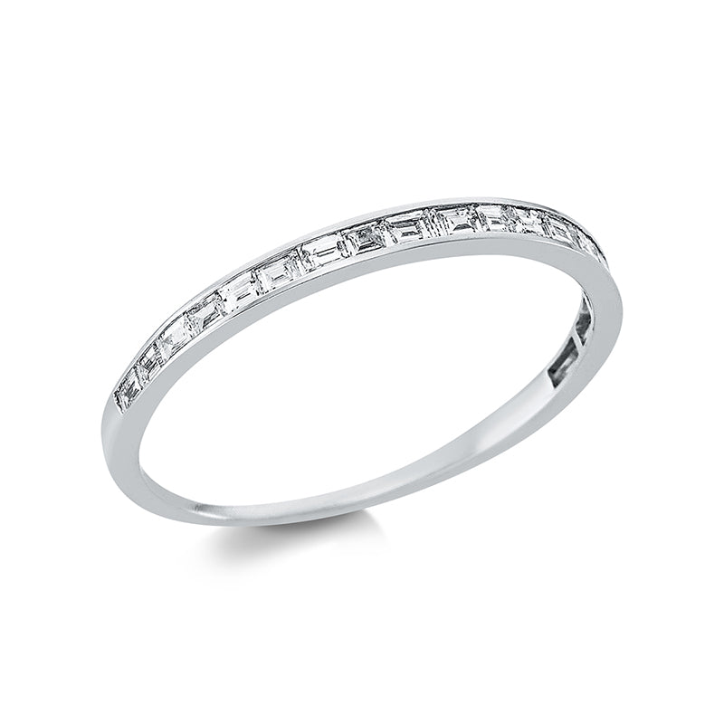 Ring 18 kt WG. 22 Baguette 0.32 ct. TW-si. B:1.8 mm. Weite:53