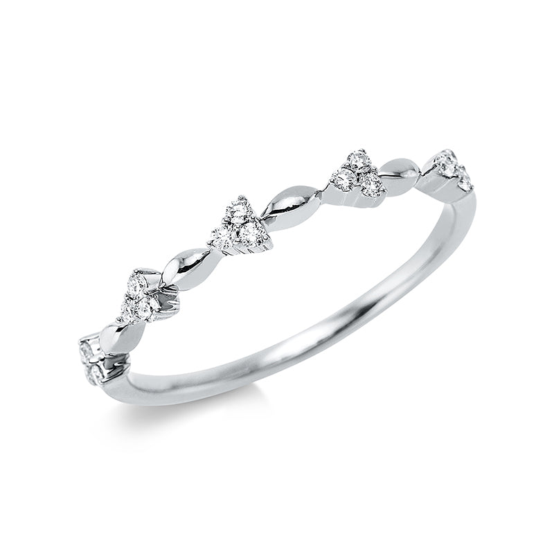 Ring 18 kt WG, 15 Brill. 0,10 ct, TW-si
