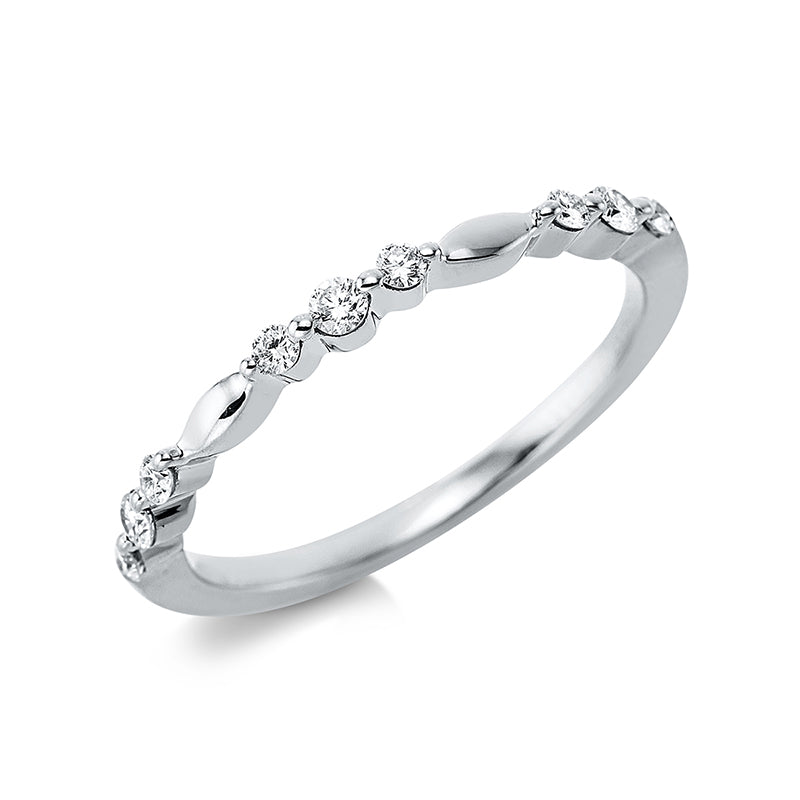 Ring 18 kt WG, 9 Brill. 0,20 ct, TW-si