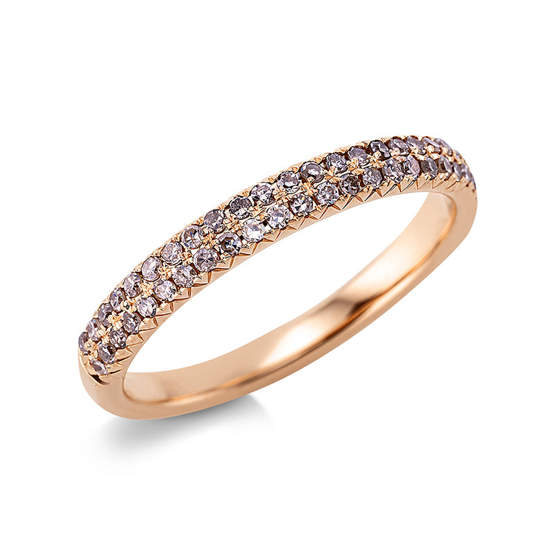 Ring 18 kt RG, 50 Brill. 0,30 ct, braun