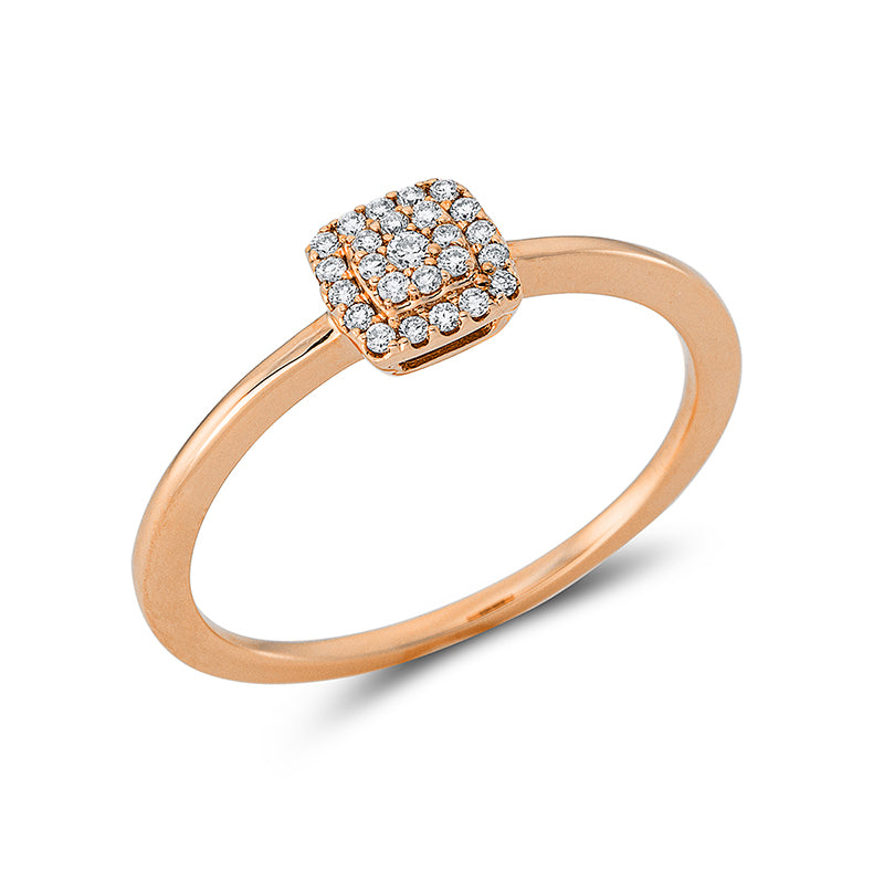 Ring 18 kt RG, 25 Brill. 0,10 ct, TW-si
