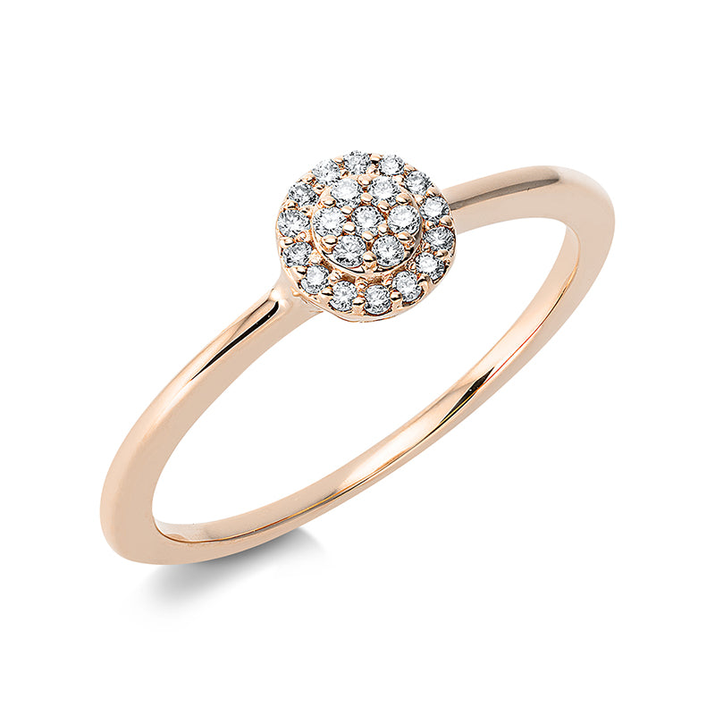 Ring 18 kt RG, 21 Brill. 0,10 ct, TW-si