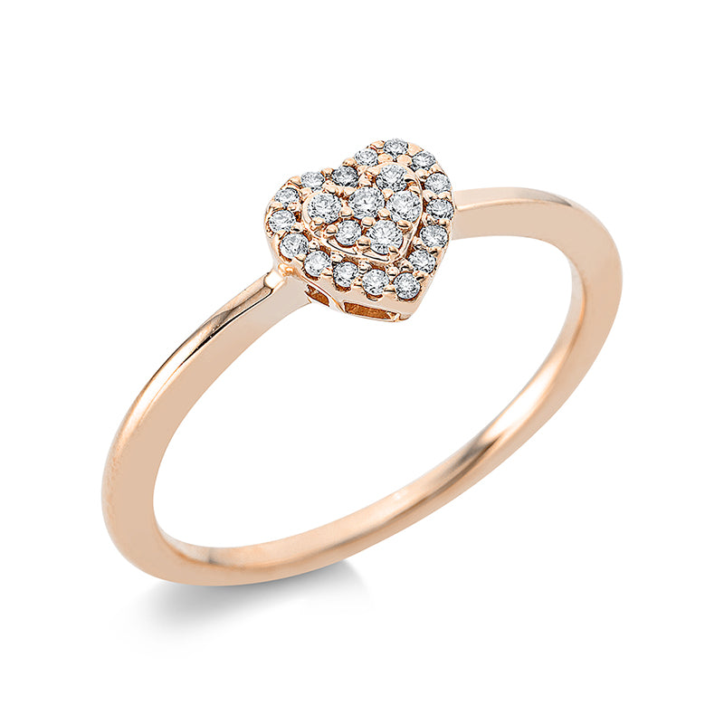 Ring 18 kt RG, 22 Brill. 0,10 ct, TW-si