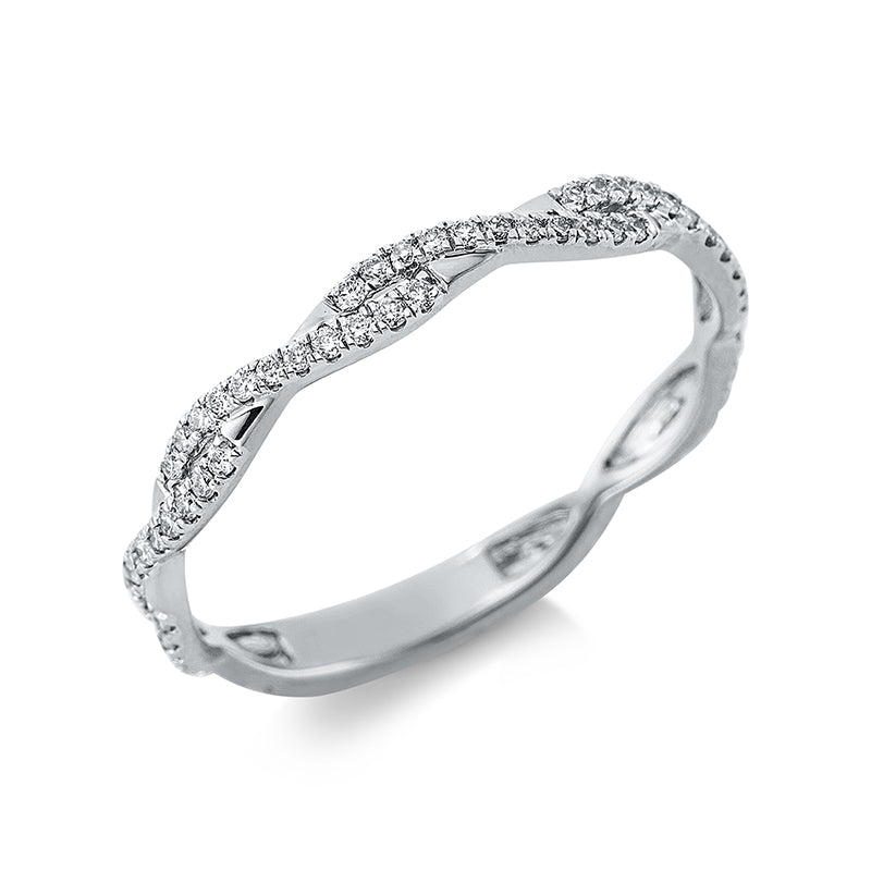 Ring 18 kt WG. 75 Brillanten 0.23 ct. TW-si. B:2.3 mm. Weite:54