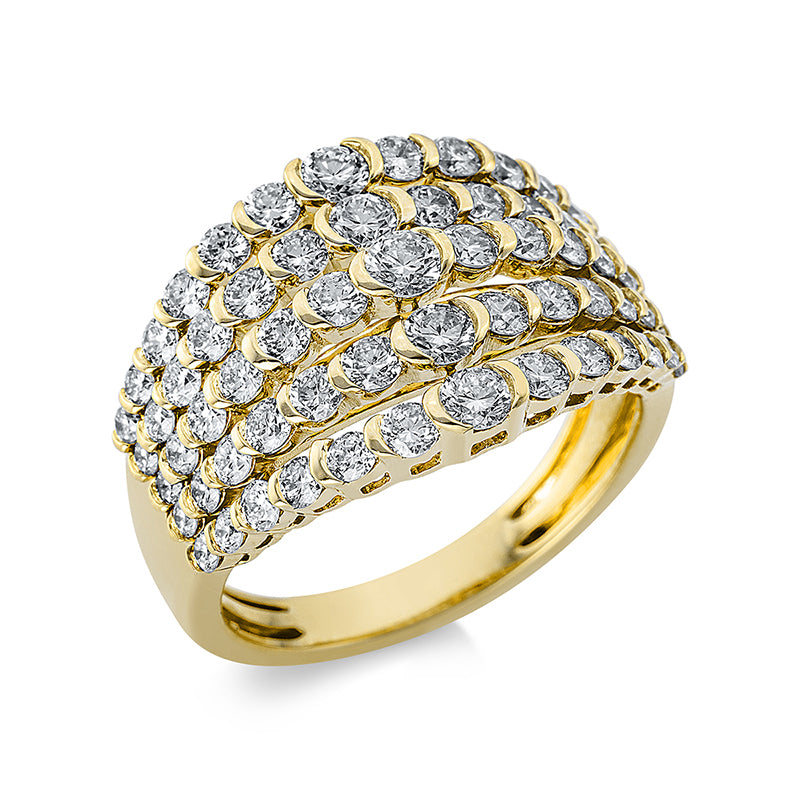 Ring 18 kt GG, 30 Brill. 0,88 ct, TW-si, 10 Brill. 0,39 ct, TW-si, 5 Brill. 0,36 ct, TW-si, 20 Brill. 0,32 ct