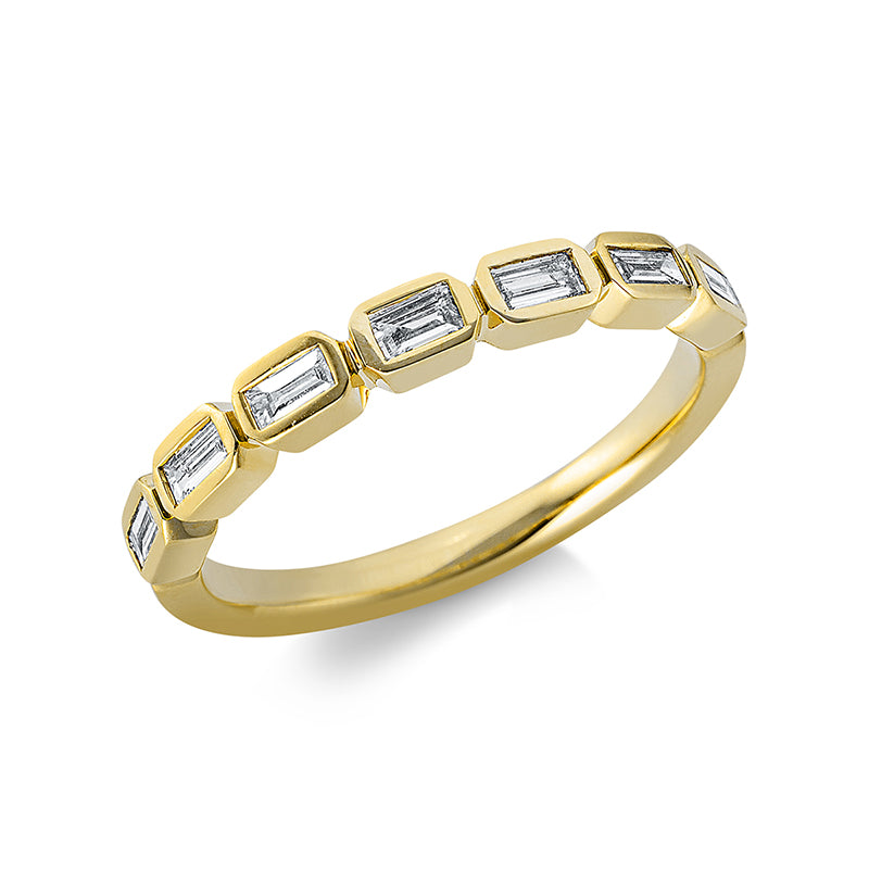 Ring 18 kt GG, 7 Bag. 0,28 ct, TW-si