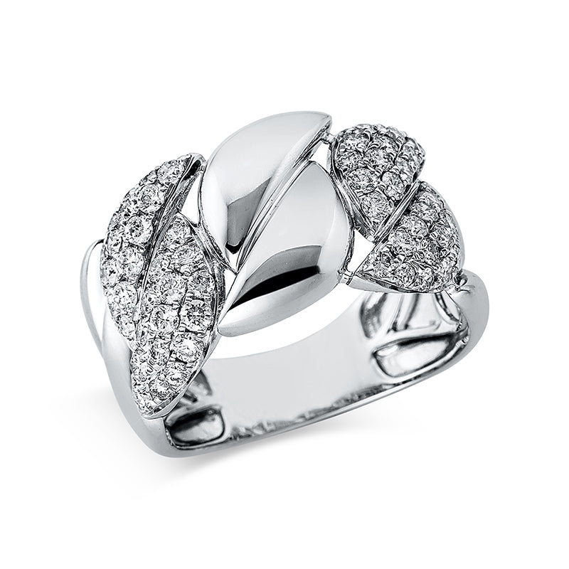 Ring 18 kt WG, 60 Brill. 0,97 ct, TW-si
