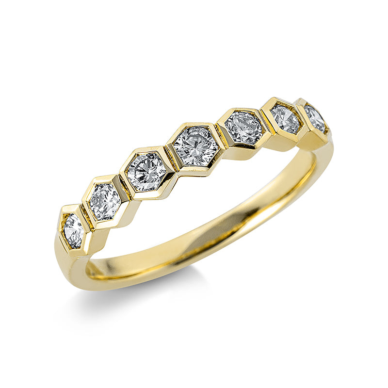 Ring 18 kt GG, 7 Brill. 0,57 ct, TW-si