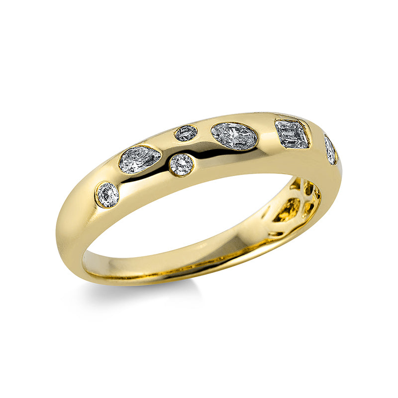 Ring 18 kt GG, 8 Brill. 0,36 ct, TW-si