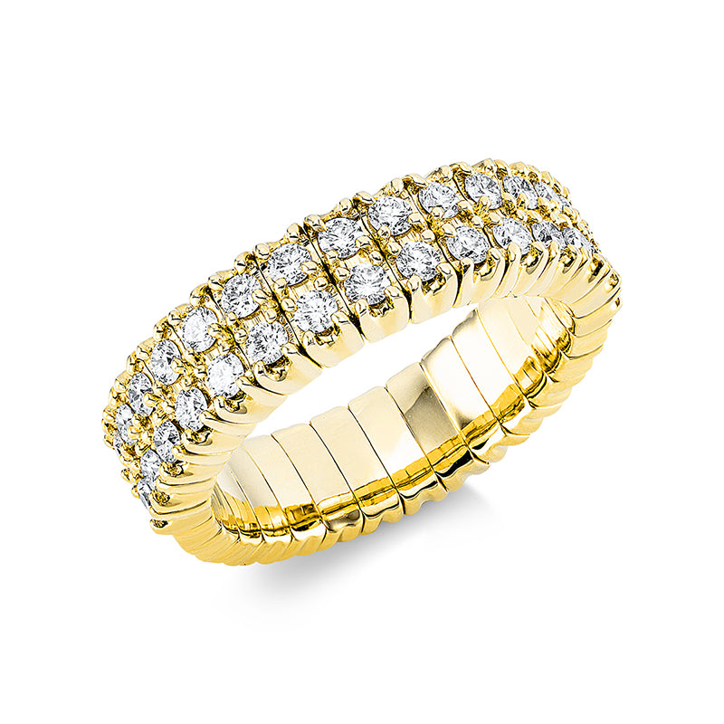 Ring 18 kt GG, Flex-Band, variabel, 30 Brill. 0,77 ct, TW-si