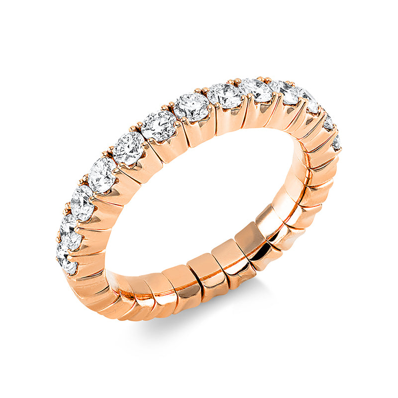 Ring 18 kt RG, Flex-Band, variabel, 13 Brill. 1,04 ct, TW-si