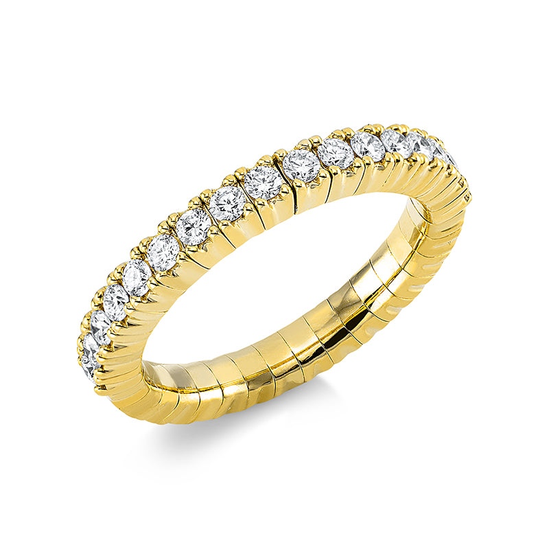 Ring 18 kt GG, Flex-Band, variabel, 17 Brill. 0,47 ct, TW-si