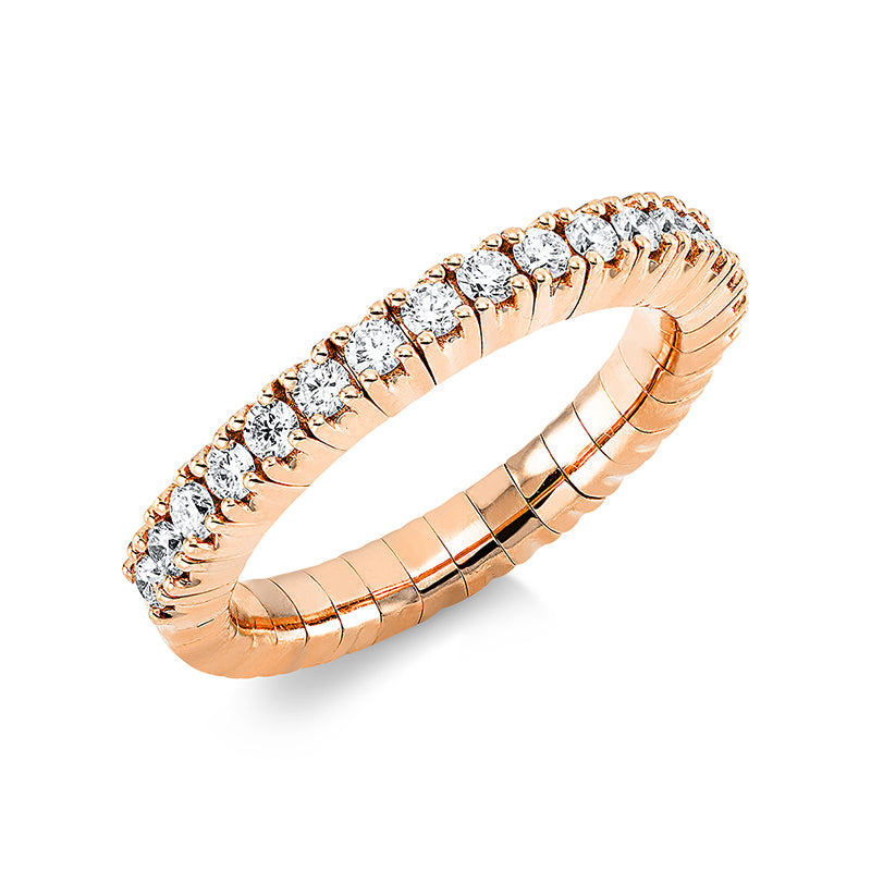 Ring 18 kt RG, Flex-Band, variabel, 17 Brill. 0,44 ct, TW-si