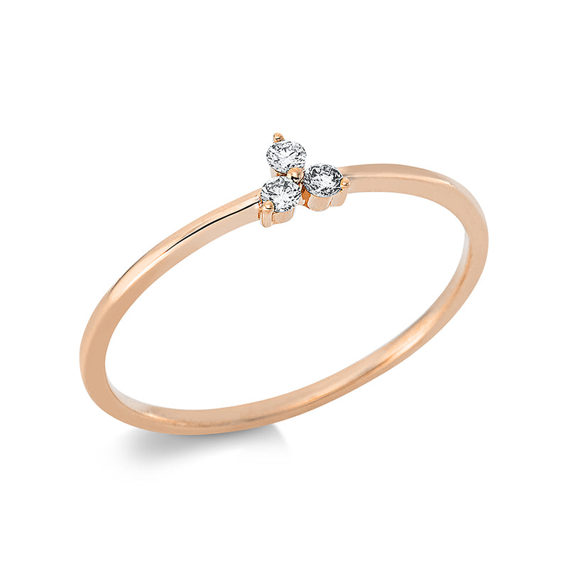 Ring 18 kt RG, 3 Brill. 0,07 ct, TW-si