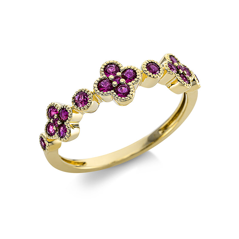 Ring 18 kt GG, 19 Rubine 0,51 ct rot