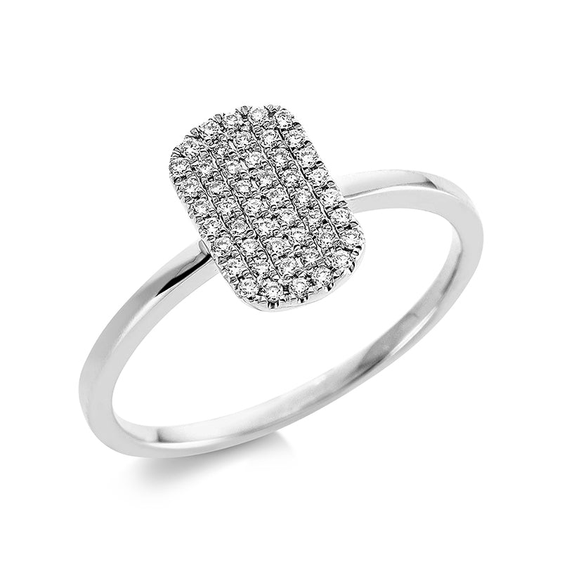 Ring 18 kt WG. 48 Brillanten 0.17 ct. TW-si. H:6.1 mm. B:9.8 mm. Weite:54