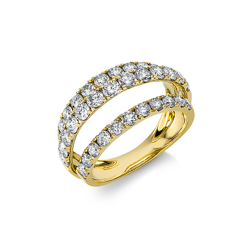 Ring 18 kt GG, 35 Brill. 1,95 ct, TW-si