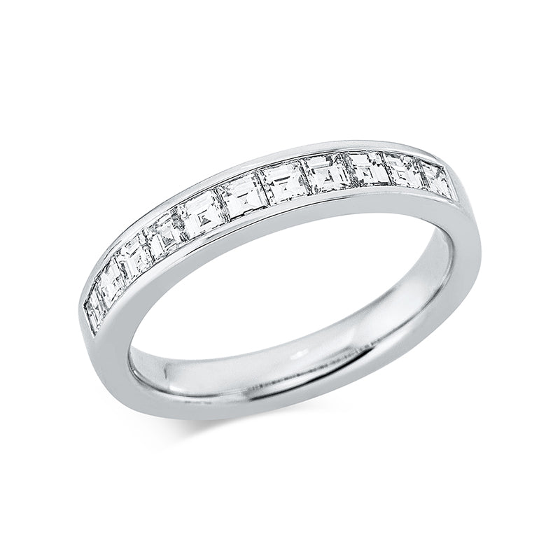 Ring 18 kt WG, 11 Assher 0,82 ct, TW-vsi