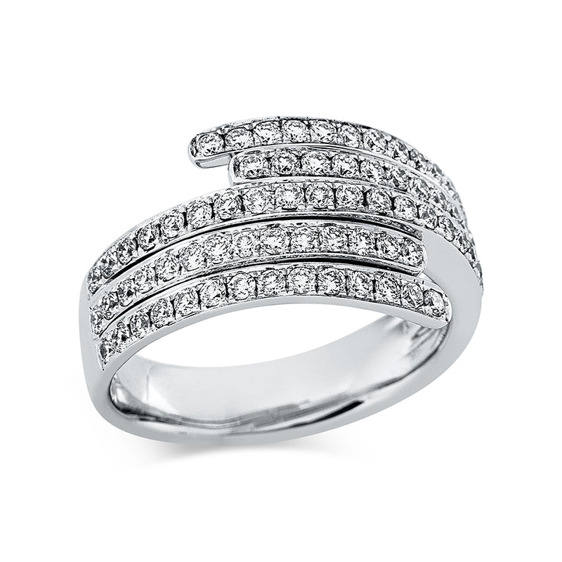 Ring 18 kt WG, 78 Brill. 1,02 ct, TW-vsi