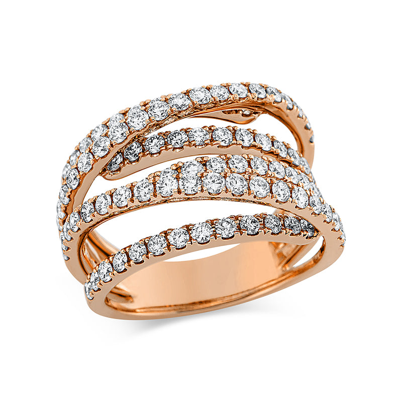 Ring 18 kt RG, 86 Brill. 1,65 ct, TW-vsi