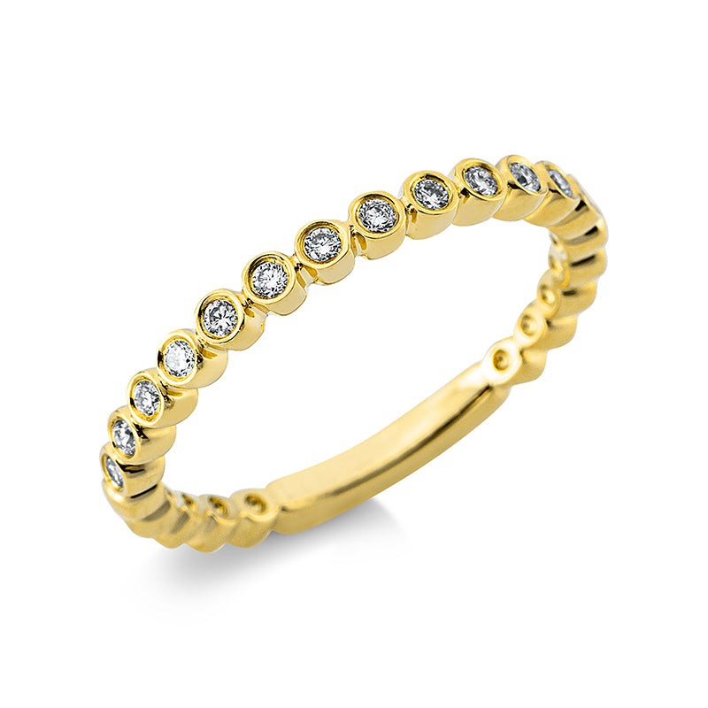 Ring 18 kt GG. 13 Brillanten 0.13 ct. TW-si. B:2.0 mm. Weite:52