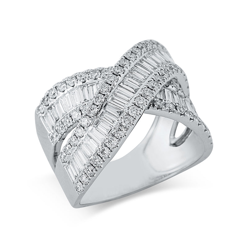 Ring 18 kt WG, 46 Brill. 1,25 ct, TW-vsi/si, 78 Brill. 1,01 ct, TW-vsi/si