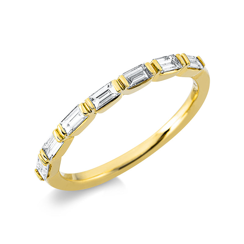 Ring 18 kt GG. 7 Baguette 0.35 ct. TW-vsi. B:1.8 mm. Weite:52