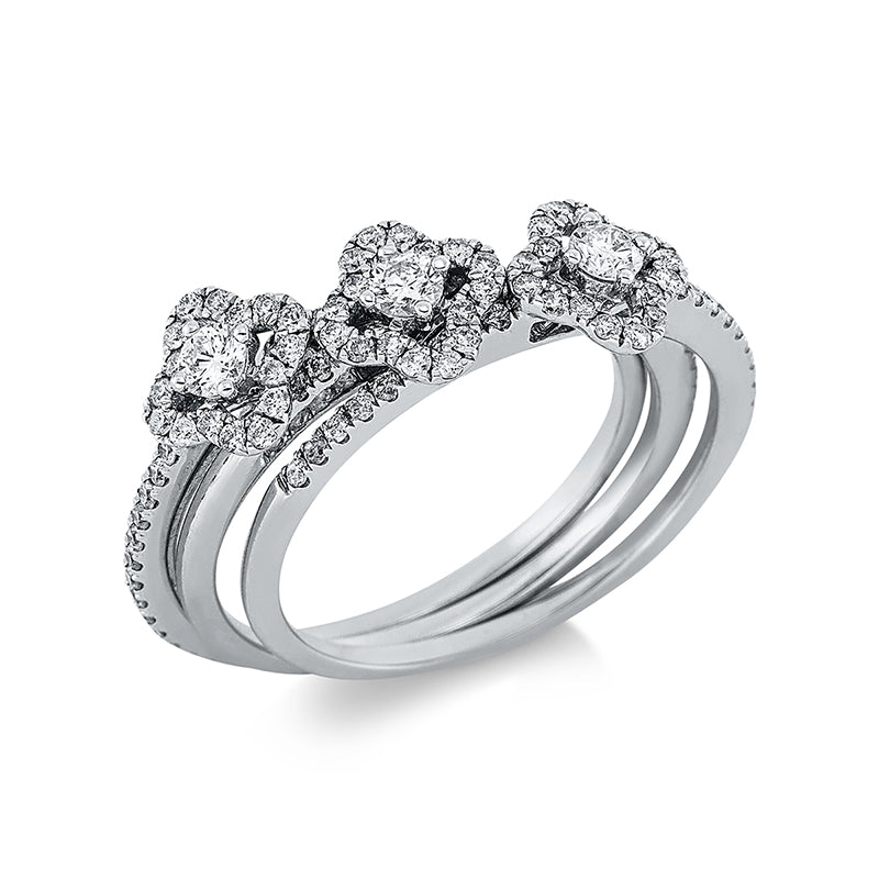 Ring 18 kt WG, 105 Brill. 0,72 ct, TW-si