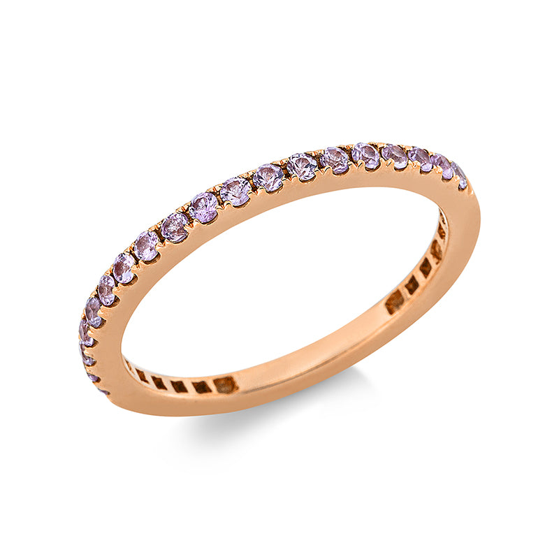 Ring 18 kt RG, 19 Saphire 0,33 ct blau