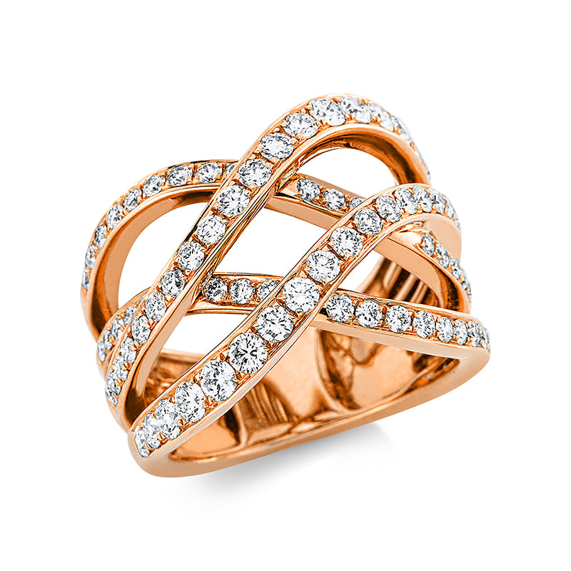 Ring 18 kt RG, 72 Brill. 1,43 ct, TW-si