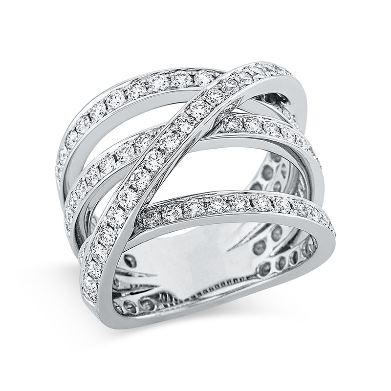 Ring 18 kt WG, 73 Brill. 1,37 ct, TW-vsi