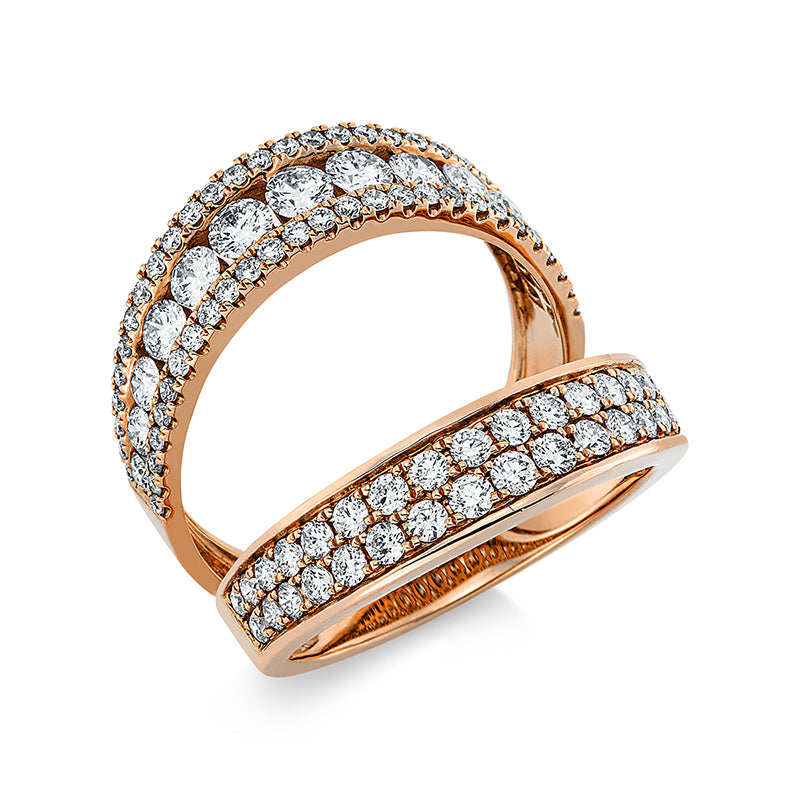 Ring 18 kt RG. 103 Brillanten 1.82 ct. TW-si. B:22.5 mm. Weite:54