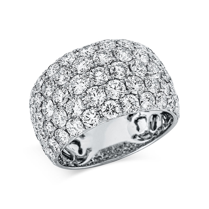 Ring 18 kt WG. 69 Brillanten 4.36 ct. TW-si. B:12.3 mm. Weite:53