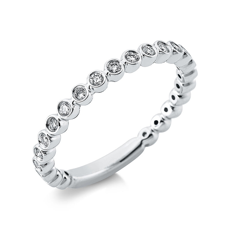 Ring 18 kt WG. 23 Brillanten 0.24 ct. TW-si. B:2.0 mm. Weite:52