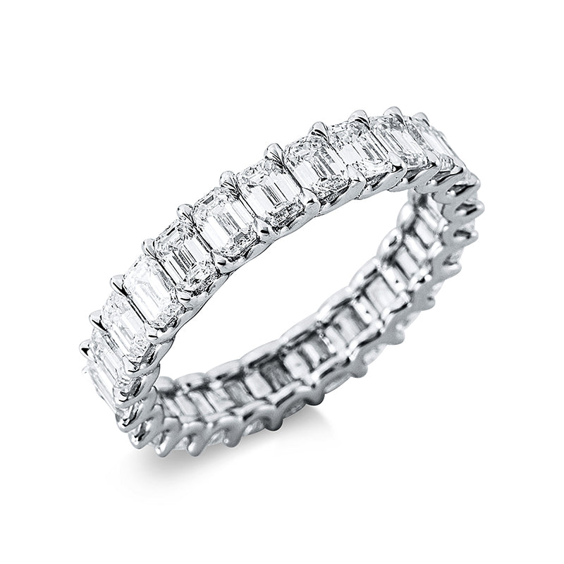 Ring 18 kt WG. 25 Sm.schliff 3.53 ct. TW-vsi. B:4.2 mm. Weite:53.5