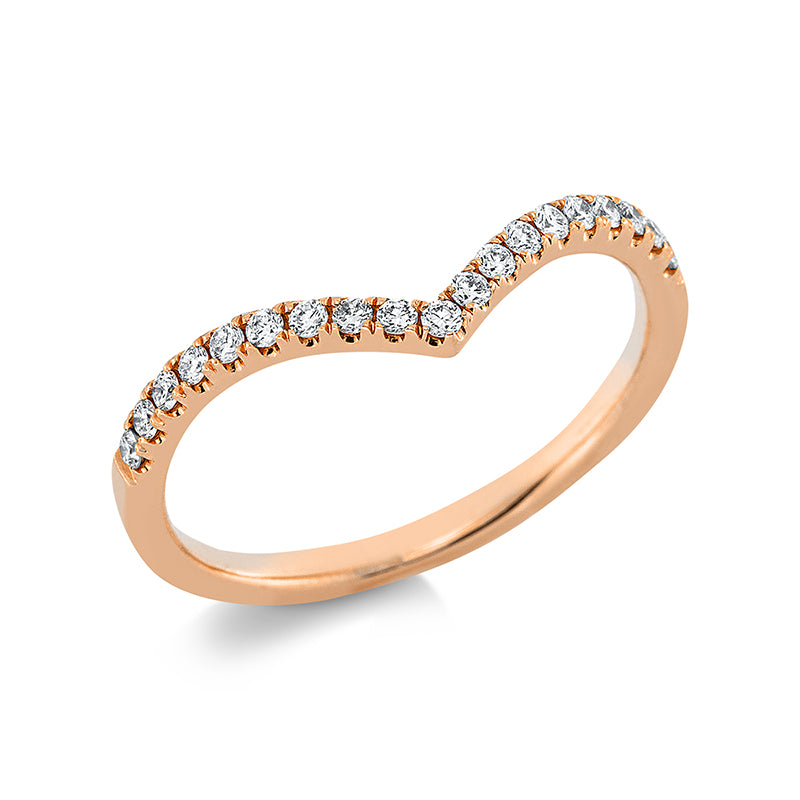 Ring 18 kt RG. 19 Brillanten 0.17 ct. TW-si. B:4.6 mm. Weite:51.5