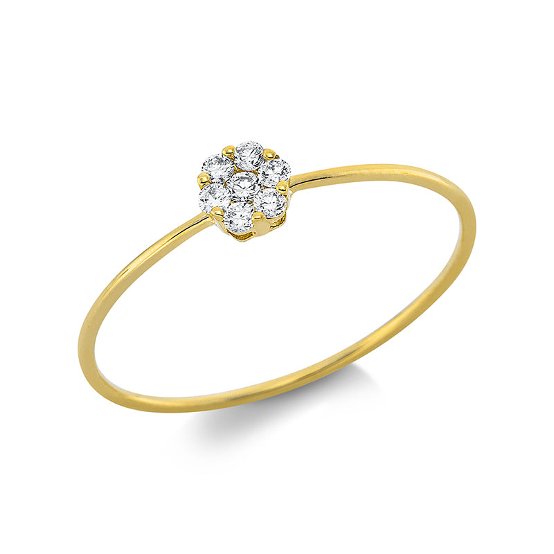 Ring 18 kt GG, 7 Brill. 0,09 ct, TW-si
