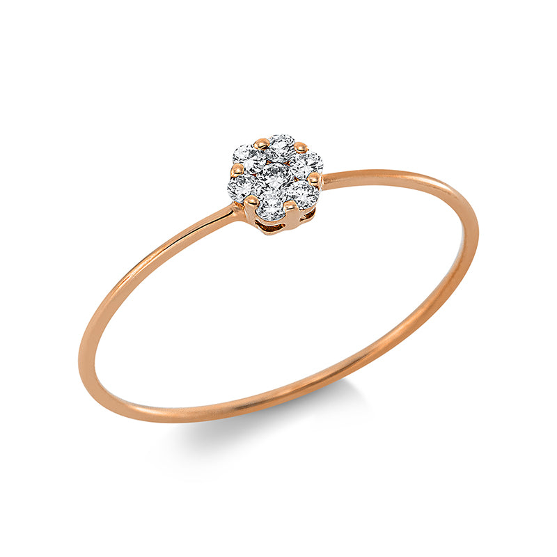 Ring 18 kt RG, 7 Brill. 0,09 ct, TW-si
